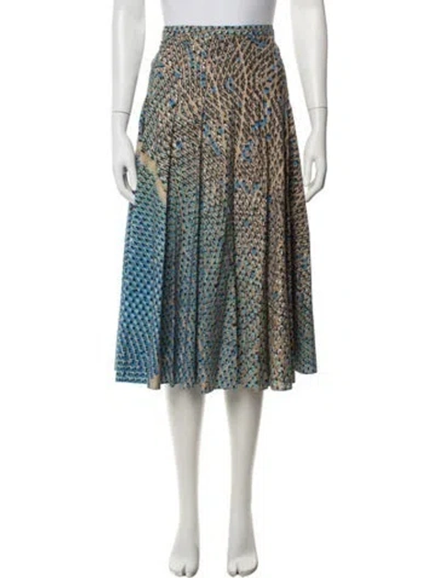 Pre-owned Akris Punto Printed Midi Length Skirt In Blue
