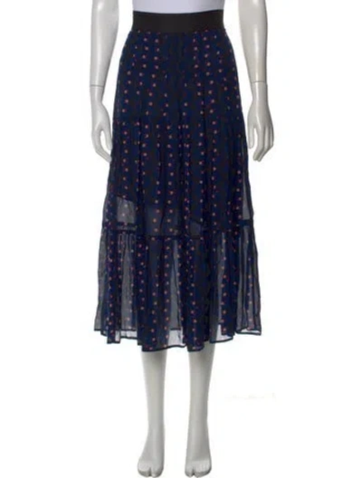 Pre-owned Akris Punto Printed Midi Length Skirt In Blue
