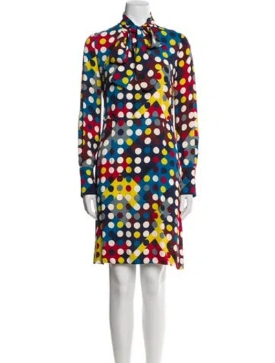 Pre-owned Akris Punto Printed Mini Dress In Blue
