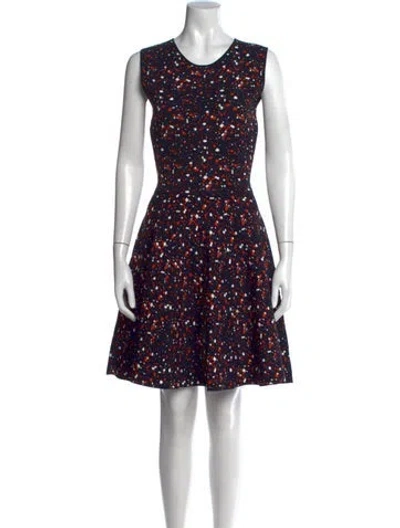 Pre-owned Akris Punto Printed Mini Dress In Blue