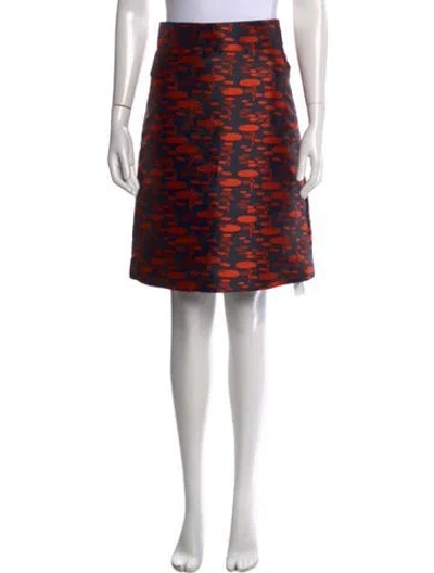 Pre-owned Akris Punto Printed Mini Skirt In Blue/orange