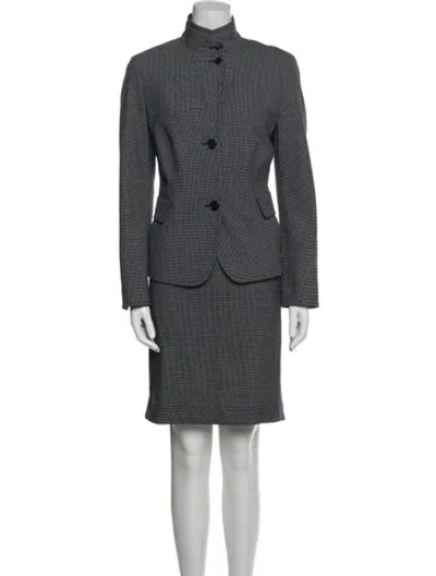 Pre-owned Akris Punto Printed Skirt Suit In White