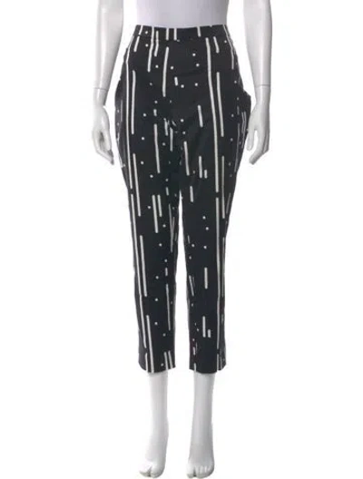 Pre-owned Akris Punto Printed Straight Leg Pants In Black