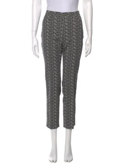 Pre-owned Akris Punto Printed Straight Leg Pants In Black