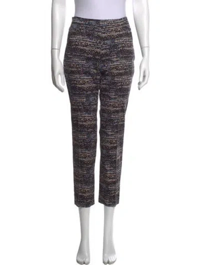 Pre-owned Akris Punto Printed Straight Leg Pants In Blue