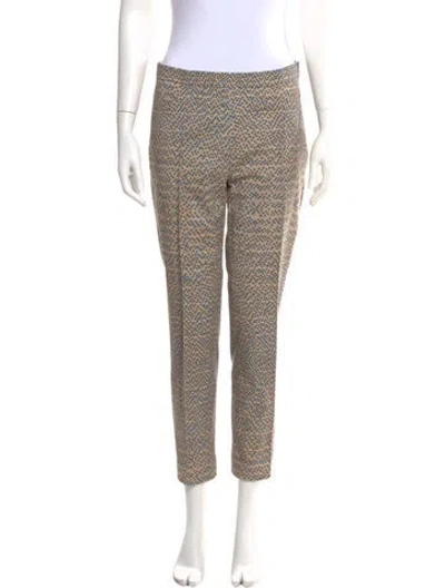 Pre-owned Akris Punto Printed Straight Leg Pants In Neutral