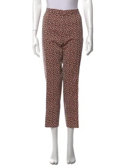 Pre-owned Akris Punto Printed Straight Leg Pants W/ Tags In Black/pink