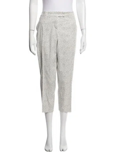 Pre-owned Akris Punto Printed Straight Leg Pants In White