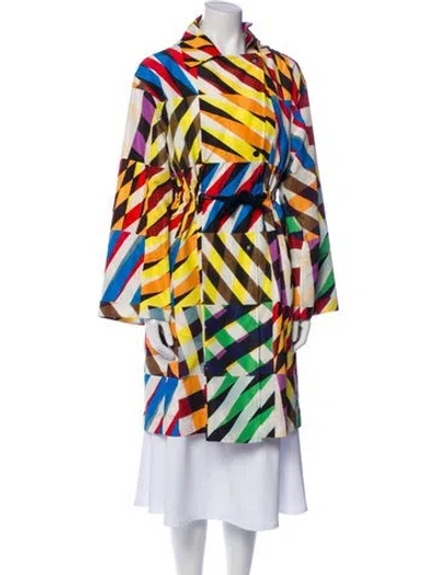 Pre-owned Akris Punto Printed Trench Coat In Multi