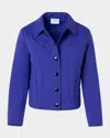 Akris Punto Dot Quilted Technical Poplin Crop Jacket In Purple