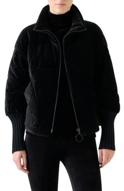 Akris Punto Quilted Velvet Jacket In Black
