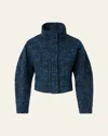 Akris Punto Raw Denim Tweed Zip Jacket In Multi