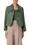 Akris Punto Raw Linen Jacket In Laurel