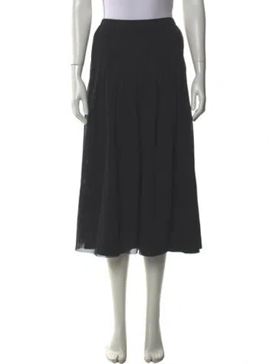 Pre-owned Akris Punto Raw-edge Trim Midi Length Skirt In Black