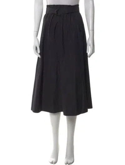Pre-owned Akris Punto Raw-edge Trim Midi Length Skirt In Black
