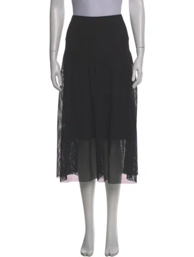 Pre-owned Akris Punto Raw-edge Trim Midi Length Skirt W/ Tags In Black