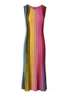 Akris Punto Reverse Rainbow Knit Sleeveless Midi Dress In Multi