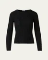 Akris Punto Reverse Rib Knit Crewneck Sweater In Black