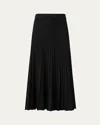 Akris Punto Reverse Rib Knit Pleated Midi Skirt In Black