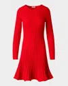Akris Punto Reversed Rib Knit Mini Dress In Red