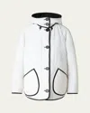 Akris Punto Reversible Techno Dot Quilted Jacket With Hood In White