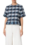 Akris Punto Rhombus Jacquard Top In Bleached Denim