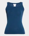 Akris Punto Rib Knit Tank Top In Blue