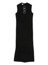 Akris Punto Ring-detail Sleeveless Midi Dress In Black