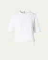 Akris Punto Rope Raw Edge Blouse In Cream