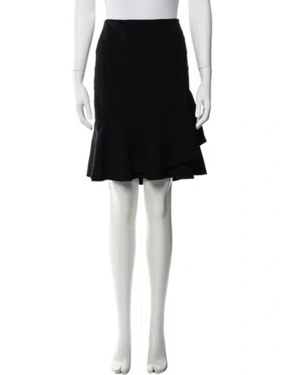 Pre-owned Akris Punto Ruffle Embellishment Mini Skirt In Black