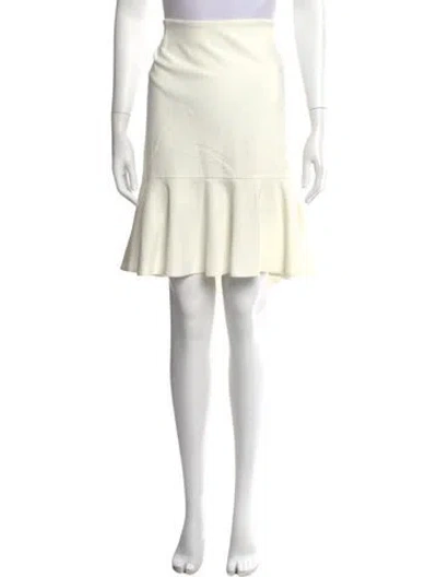 Pre-owned Akris Punto Ruffle Embellishment Mini Skirt In White