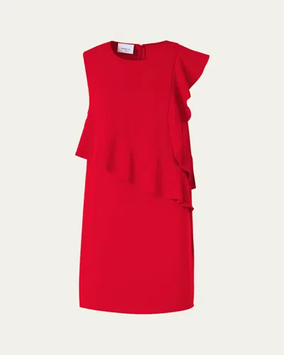 Akris Punto Ruffle Sleeveless Mini Shift Dress In Multi