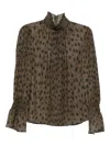 Akris Punto Ruffled Blouse In Brown