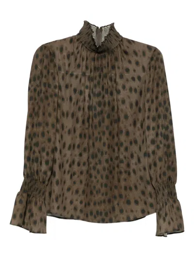 Akris Punto Ruffled Blouse In Brown