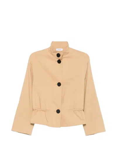 Akris Punto Ruffled Button-front Jacket In Neutral