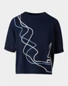 Akris Punto Sailboat Robe Application Wool Cashmere Sweater In Navy