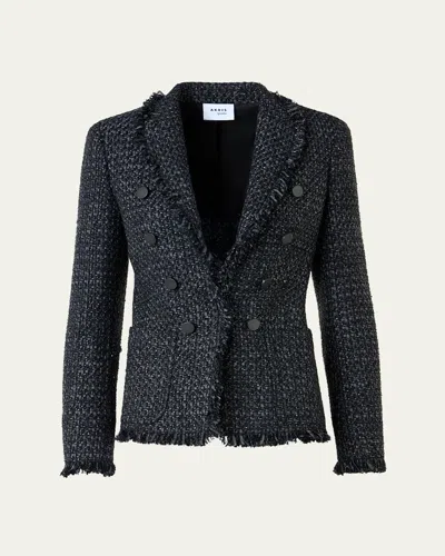 Akris Punto Salt And Pepper Tweed Jacket In Multi