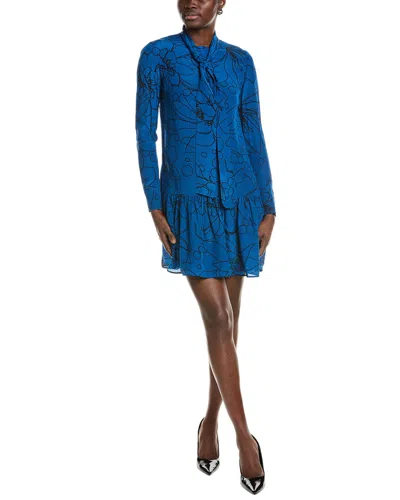 AKRIS PUNTO SCARF SILK MINI DRESS