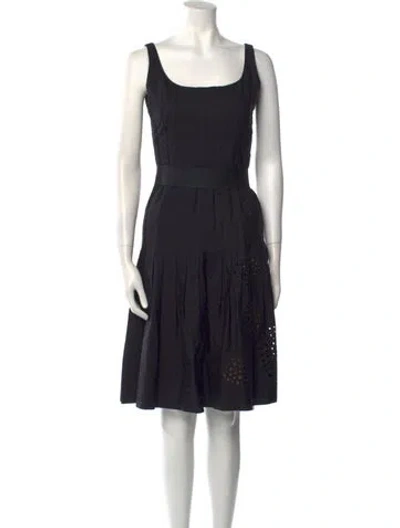 Pre-owned Akris Punto Scoop Neck Knee-length Dress In Black