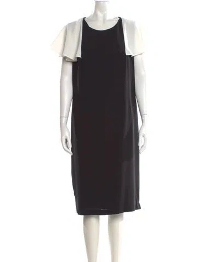 Pre-owned Akris Punto Scoop Neck Knee-length Dress In Black