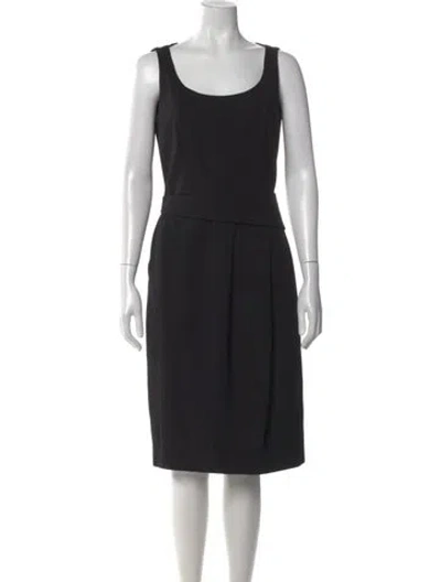 Pre-owned Akris Punto Scoop Neck Knee-length Dress In Black