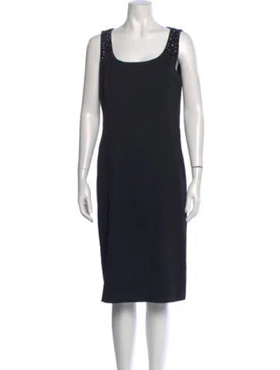 Pre-owned Akris Punto Scoop Neck Knee-length Dress In Blue