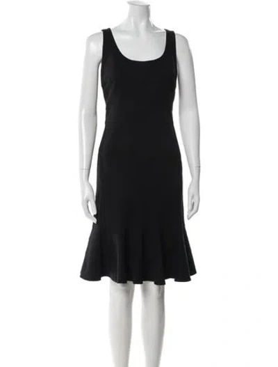 Pre-owned Akris Punto Scoop Neck Knee-length Dress In Gray