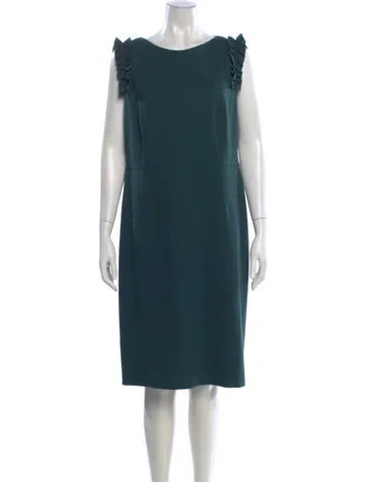 Pre-owned Akris Punto Scoop Neck Knee-length Dress In Green