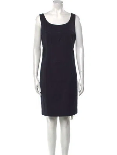 Pre-owned Akris Punto Scoop Neck Mini Dress In Blue