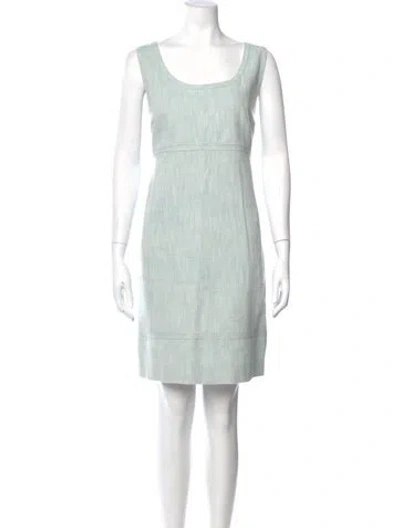 Pre-owned Akris Punto Scoop Neck Mini Dress In Blue
