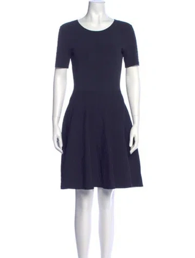 Pre-owned Akris Punto Scoop Neck Mini Dress In Blue