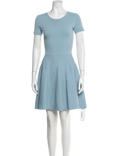 Pre-owned Akris Punto Scoop Neck Mini Dress In Blue