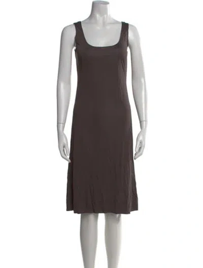 Pre-owned Akris Punto Scoop Neck Mini Dress In Brown
