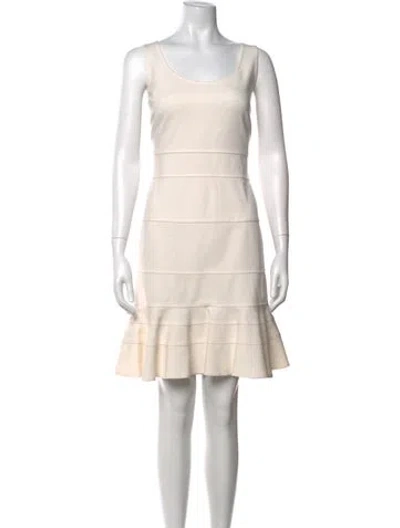 Pre-owned Akris Punto Scoop Neck Mini Dress In Neutral